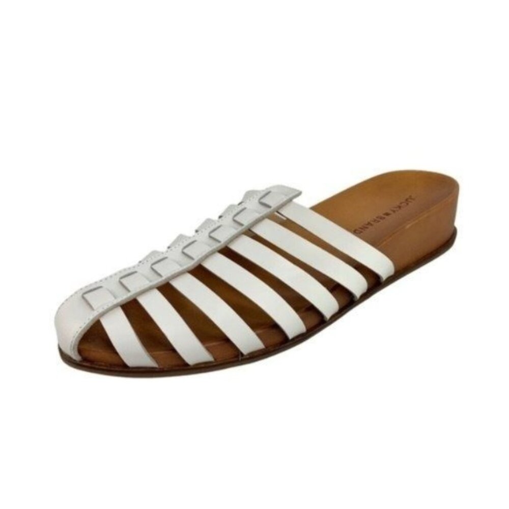 Lucky Brand White Leather Slip On Sandals